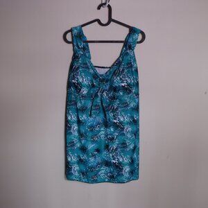 Danify blue and white abstract tankini 2-piece women's swimsuit, NWT, Size 52